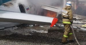 Пассажир сгоревшего Ан-24 снял аварийную посадку самолета на видео - Верблюд в огне