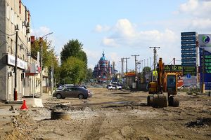 Дороги после строительства теплового луча в Иркутске восстановят до середины октября