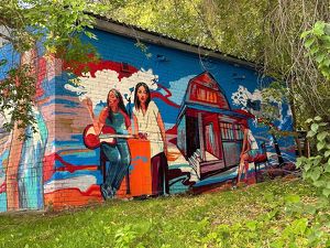 Иркутский Академгородок украсили еще два ярких мурала